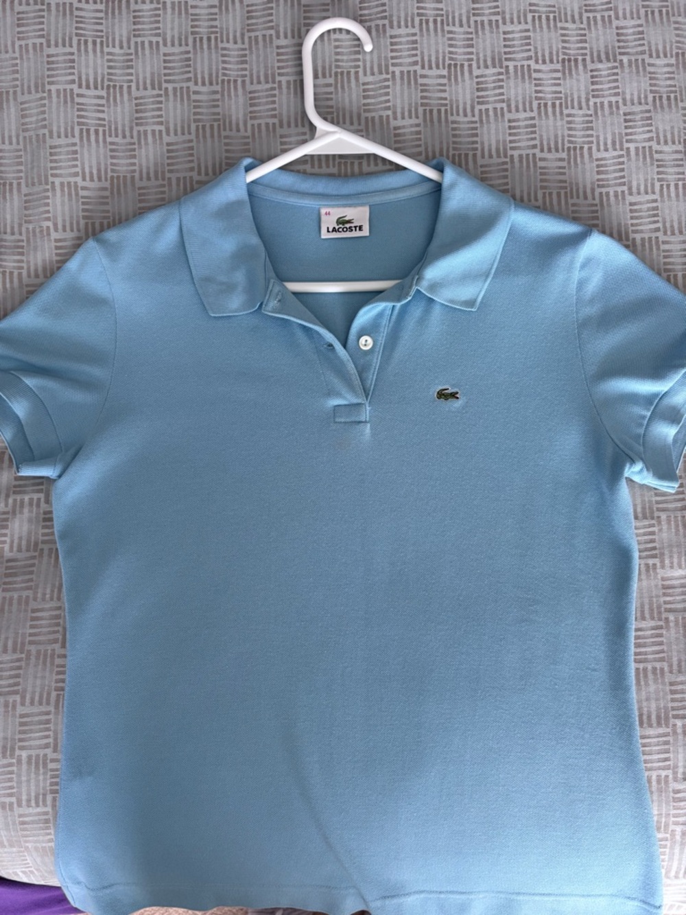 Lacoste Women's Light Blue Polo Shirt with Crocodile Logo